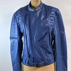 Wilson blue leather jacket
